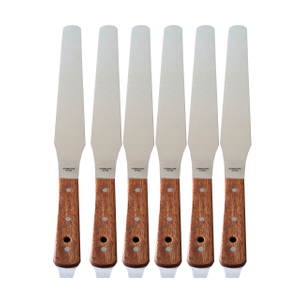Wood handle stainless steel screen printing ink spatulas