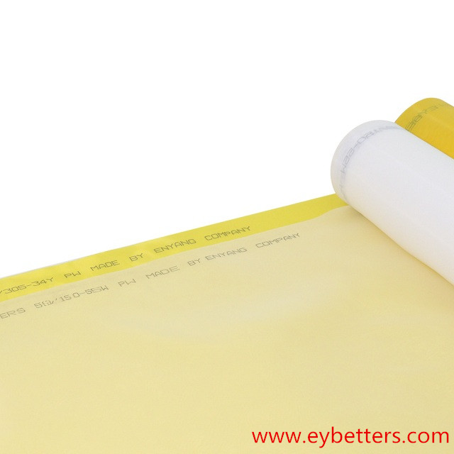 China price 63T 160Mesh white/yellow Silk polyester Screen printing mesh